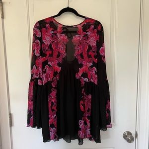 Intimately Free People Black Sheer Tunic Dress